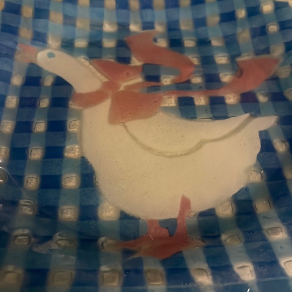 VTG Blue Gingham Goose Collectors Plate - Picture 2 of 3